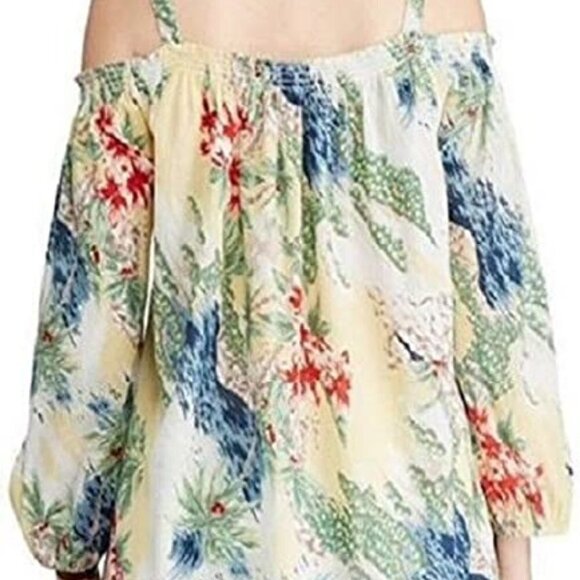 Chaps  Cold   Shoulder Blouse Top Size 2X Floral - Picture 8 of 10